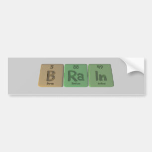 Gehirn als Bor-Radium-Indium Autoaufkleber