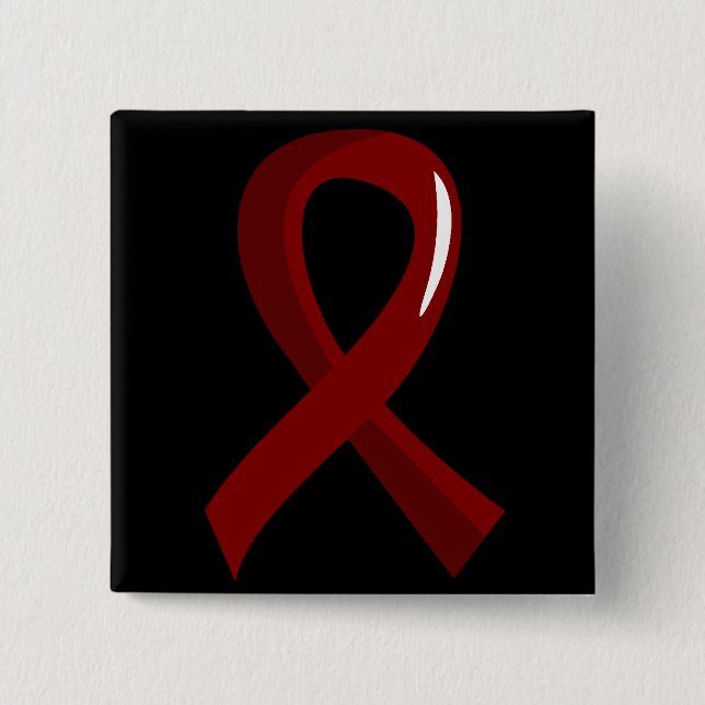Gehirn-Aneurysma-Burgunder-Band 3 Button (Vorderseite)