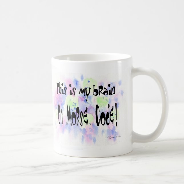 Gehirn auf Morsealphabet Kaffeetasse (Rechts)