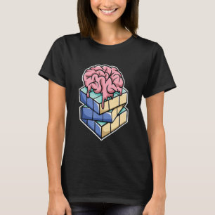 Gehirn auf Puzzle Cube Speed Cubing Cuber's T-Shirt