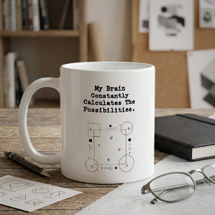 Gehirn berechnet Möglichkeiten Mathe-Denker Kaffeetasse