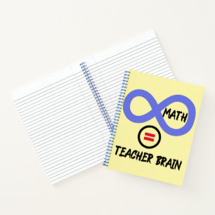 Gehirn des Lehrers = ∞ Mathematik Algebra Lehrer T Notizbuch