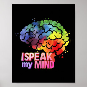 Gehirn ich spreche meinen Geist lustige Mental Hea Poster