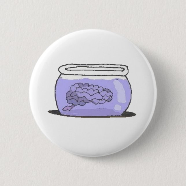 Gehirn im fishbowl button (Vorderseite)