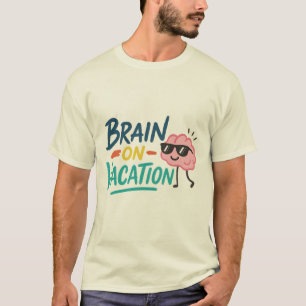 Gehirn im Urlaub Herren Basic T-Shirt Lustiges G