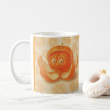 Gehirn in Orange Watercolor Art Tasse