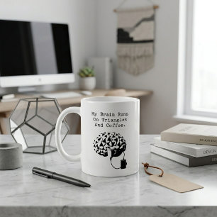 Gehirn läuft mit Dreiecken Kaffee-Geometrie-Liebha Kaffeetasse