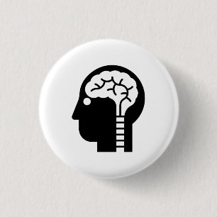 "Gehirn-Power-" Piktogramm-Knopf Button