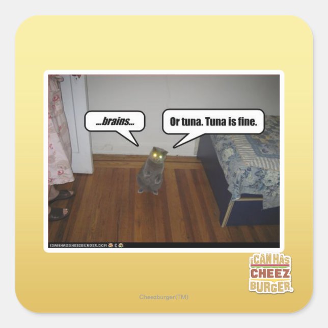 Gehirn Quadratischer Aufkleber (Vorderseite)