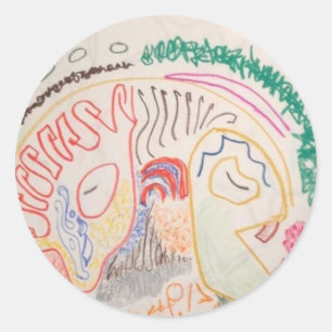 Gehirn Runder Aufkleber