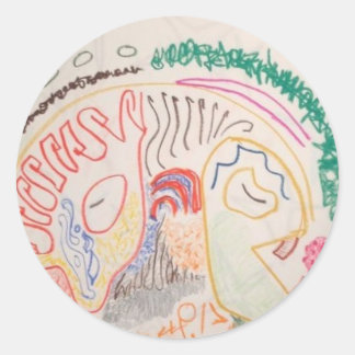 Gehirn Runder Aufkleber