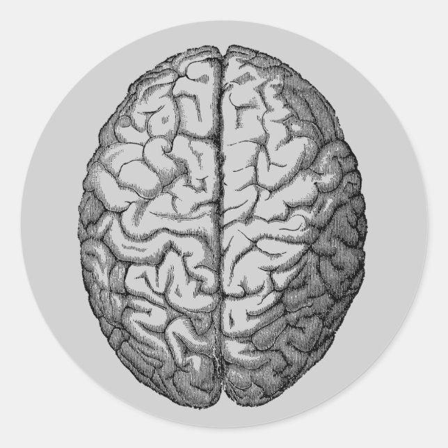 Gehirn Runder Aufkleber (Vorderseite)