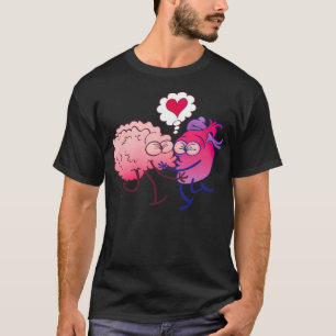Gehirn und Herz in der Liebe küssen Western cool T-Shirt