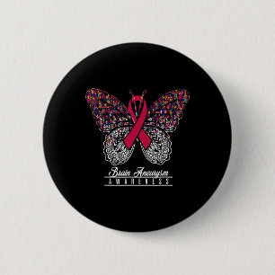 Gehirnaneurysm-Awareness Butterfly Liebhaber Gesch Button
