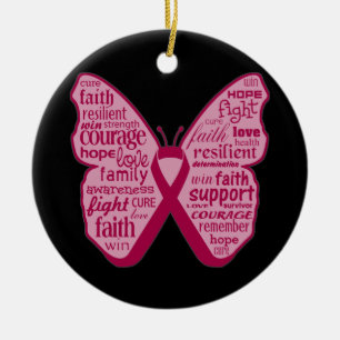 Gehirnaneurysm-Awareness Butterfly Ribbon Keramikornament