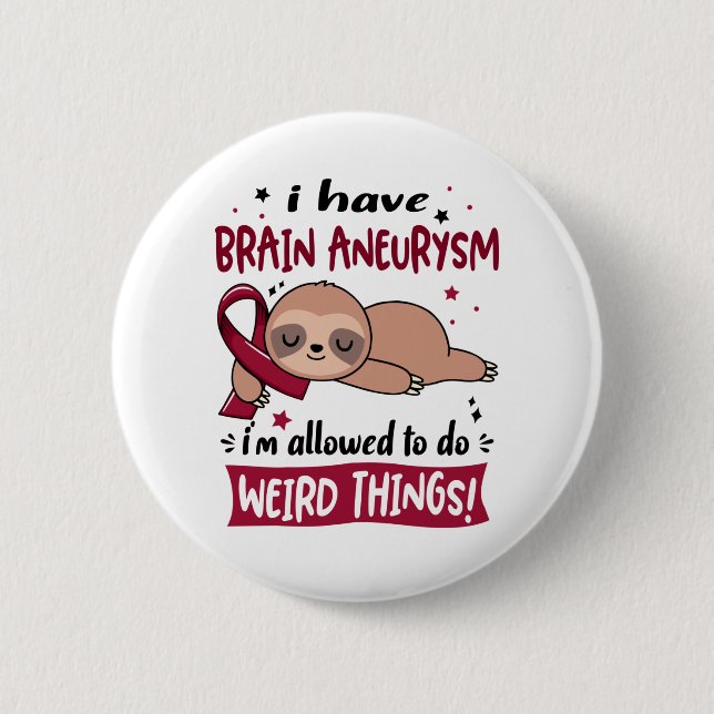 Gehirnaneurysm-Awareness Montag Band Geschenke Button (Vorderseite)
