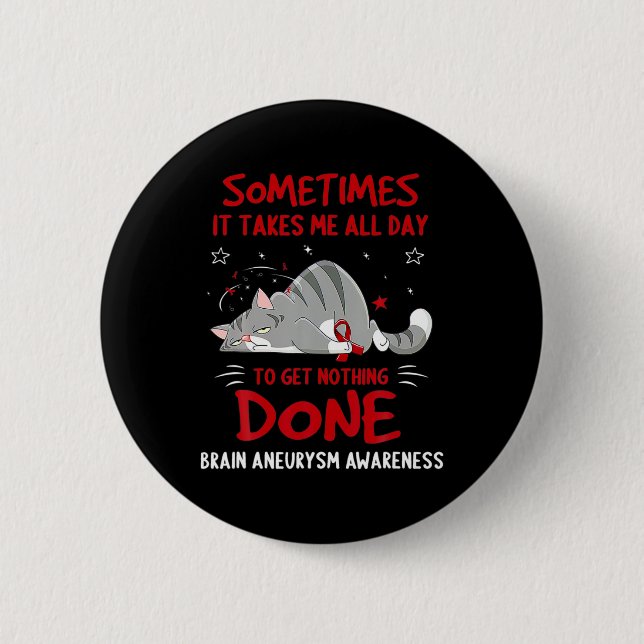 Gehirnaneurysm AWARENESS Niedlich Elefant Sonnenbl Button (Vorderseite)