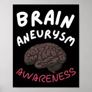 Gehirnaneurysma Awareness Burgundy Ribbon Aneurysm Poster
