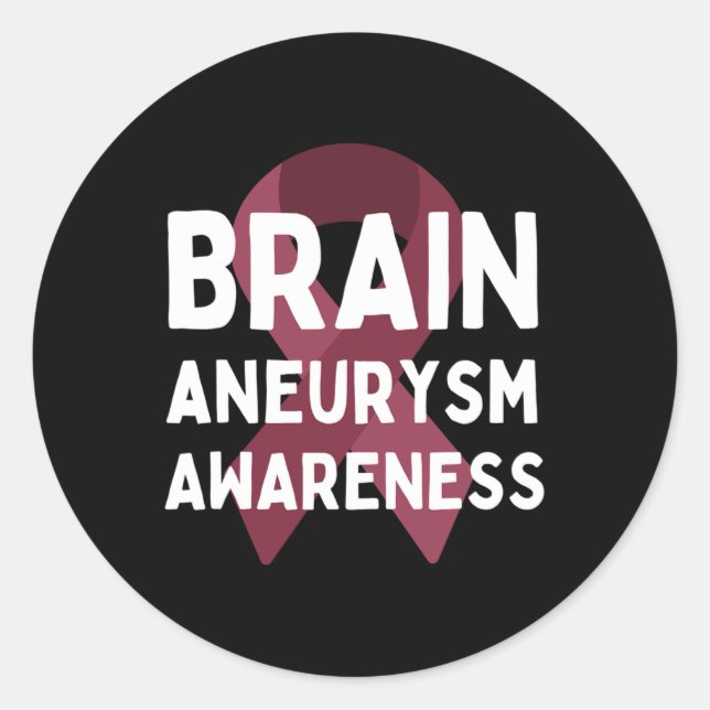 Gehirnaneurysma Awareness Burgundy Ribbon Aneurysm Runder Aufkleber (Vorderseite)