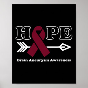 - Gehirnaneurysma Awareness Burgundy Ribbon Poster