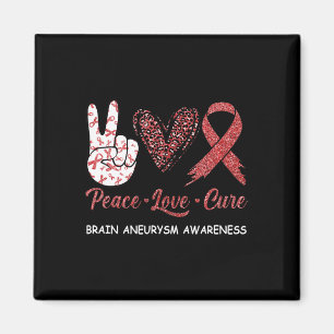 Gehirnaneurysma Awareness Peace Liebe Cure Leopard Magnet