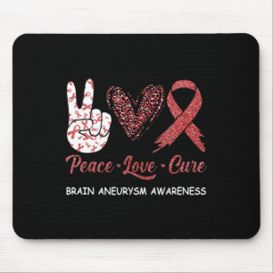 Gehirnaneurysma Awareness Peace Liebe Cure Leopard Mousepad