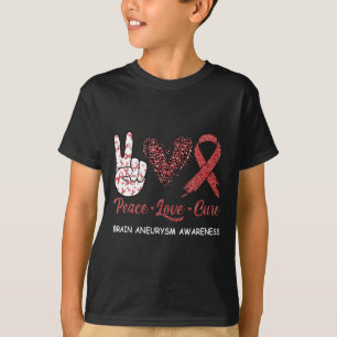Gehirnaneurysma Awareness Peace Liebe Cure Leopard T-Shirt