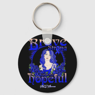 Gehirnaneurysma Bewusstsein Brave Strong Grateful Schlüsselanhänger