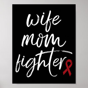 Gehirnaneurysma Bewusstsein Burgund Ribbon Ehefrau Poster