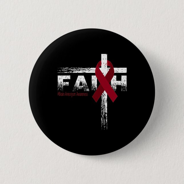 Gehirnaneurysma Bewusstsein Christliches Glaube un Button (Vorderseite)