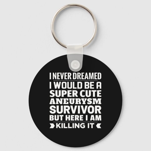 Gehirnaneurysma Überlebendes Bewusstsein Schlüsselanhänger (Vorderseite)