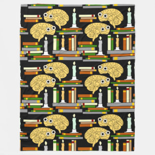 Gehirnbücher und Kerzen Fleecedecke