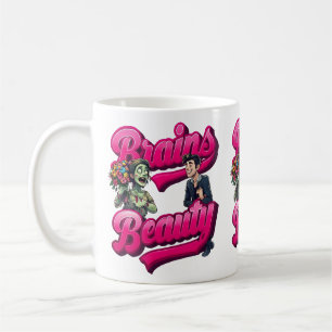 Gehirne & Schönheit - Design des Zombie-Spaßes Kaffeetasse