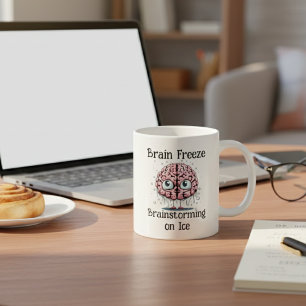 Gehirnfrost Brainstorming auf Eis: Lustiger Gehirn Kaffeetasse
