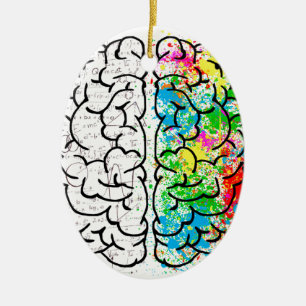 Gehirnpsychologie Keramik Ornament
