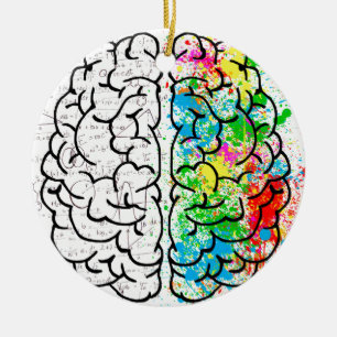 Gehirnpsychologie Keramik Ornament