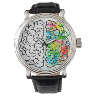 Gehirnpsychologie zeichnend Idee Armbanduhr