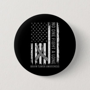 Gehirntumorbewusstsein Gehirntumor Usa Flagge Grau Button