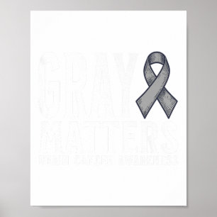 Gehirntumorbewusstsein Gray S Gehirnkrebs Poster