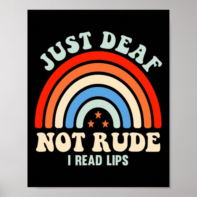 Gehörbehinderte Taube ASL Gebärdensprache nur taub Poster (Vorne)