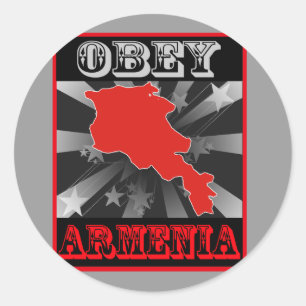 Gehorche Armenien Runder Aufkleber