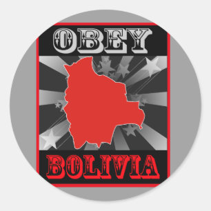 Gehorche Bolivien Runder Aufkleber