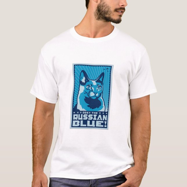 Gehorchen Sie dem russischen Blau T-Shirt (Vorderseite)