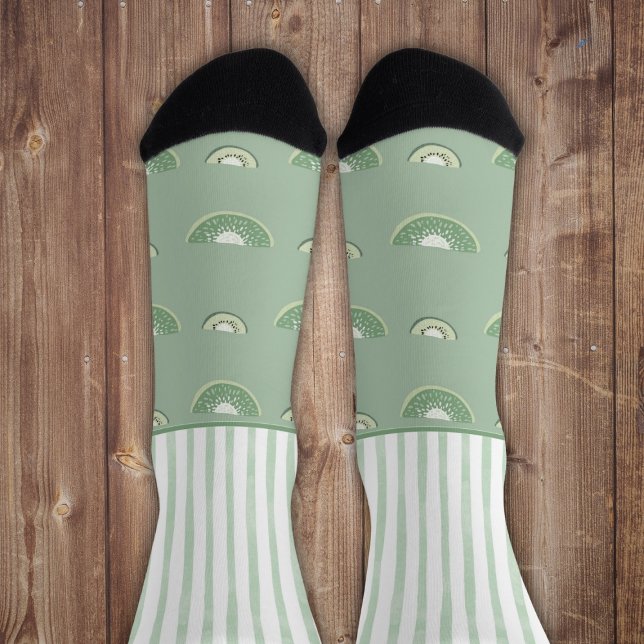 Gehörlos Wilde Streifen mit Kiwis Socken (Von Creator hochgeladen)