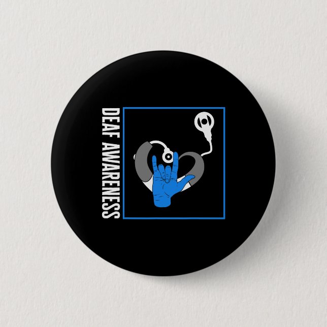 Gehörlose Bewusstsein Tod Cochlear Implant ASL H Button (Vorderseite)