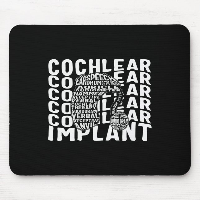 Gehörlose Bewusstsein Tod Cochlear Implant ASL H Mousepad (Vorne)