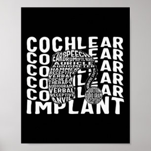Gehörlose Bewusstsein Tod Cochlear Implant ASL H Poster