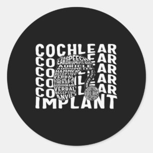 Gehörlose Bewusstseinsbildung Tod Cochlear Implant Runder Aufkleber
