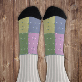 Gehörlose Streifen mit vier Apfelfeldern Socken