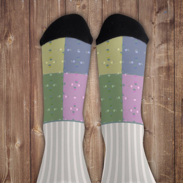 Gehörlose Streifen mit vier Apfelfeldern Socken (Von Creator hochgeladen)